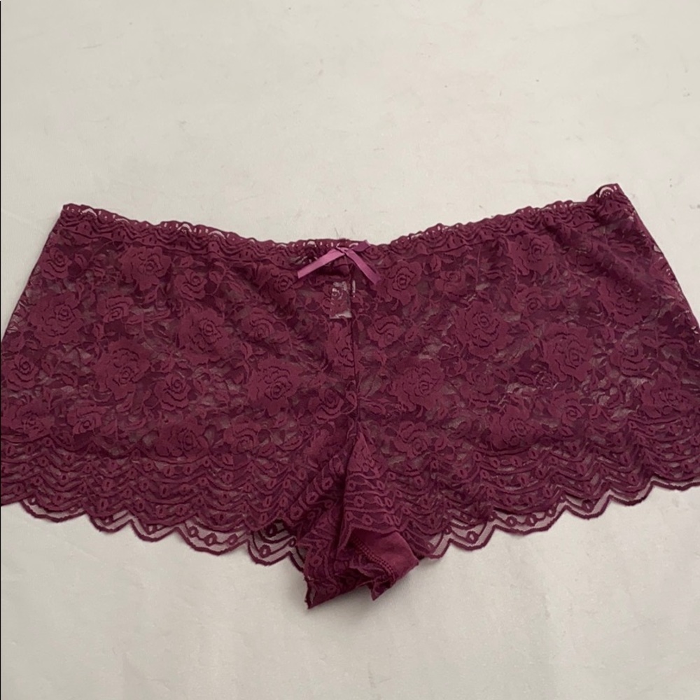 Bodymate plum nylon lace boyshort panty 4X